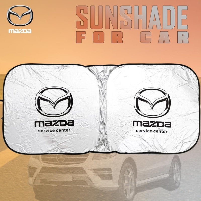 mazda Car Windshield Sunshade Foldable Front Glass Cover 150 × 75 cm Reflective Heat Insulation UV Protection Interior Cooling Shield for Sedan SUV - Image 2
