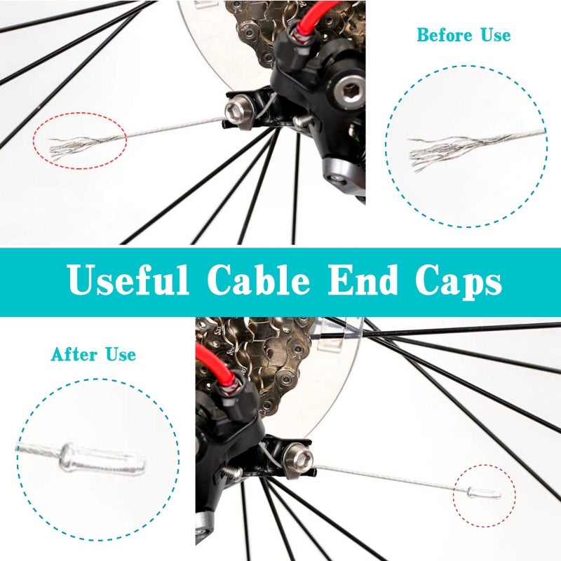 EACOZY Bike Cable End Caps, Alloy Crimps, Brake Cable End Tips for Road Mountain Bicycle, Silver, Pack of 100 - Image 3