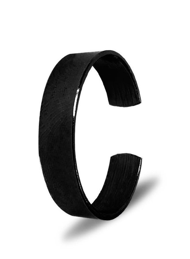 Bigwheels Black Color Unisex Stylish Trending Stainless Steel Adjustable Open-Cuff Plain Thin Funky Thumb/Toe/Knuckle Finger Band Ring (Free Size) - Image 4