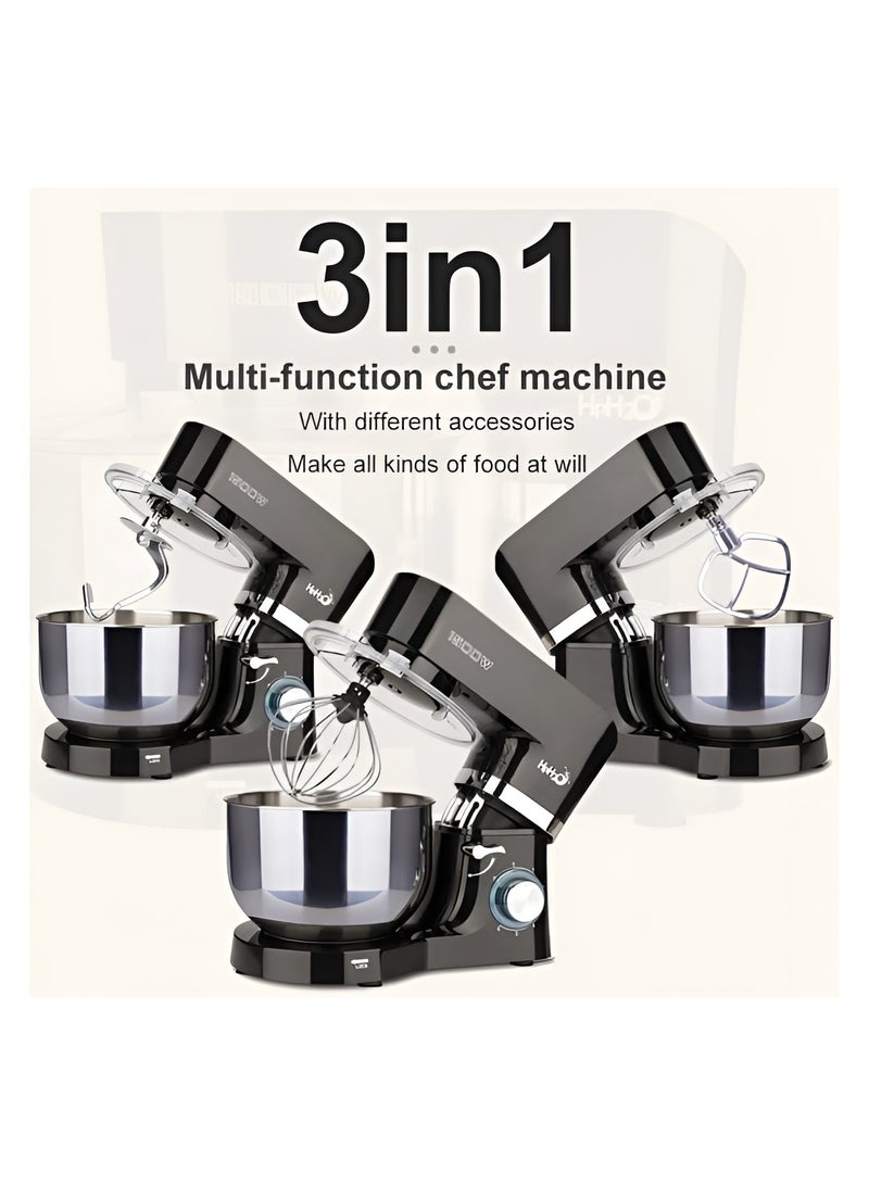 Stand Mixer with Bowl 6 Speeds 5.5L 1500W High Speed - Powerful Kitchen Mixer with Stainless Steel Bowl, Dough Hook, Beater, Whisk, Kneading, and Mixing, Easy to Clean, Home Kitchen Appliance  - Image 4