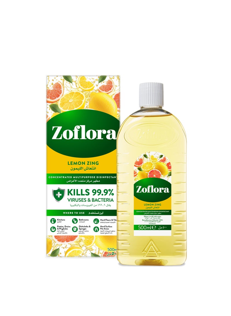 Zoflora Concentrated Disinfectant Lemon Zing 500ml  - Image 2