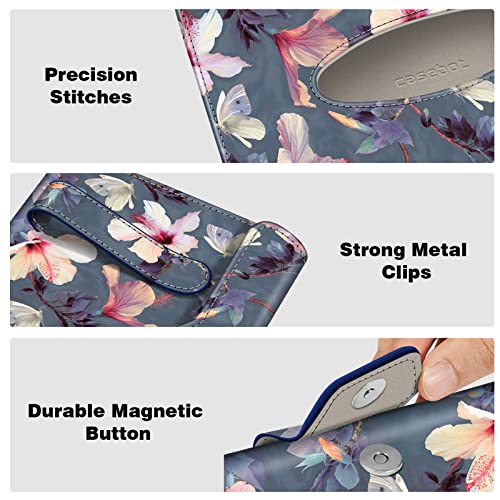 CaseBot Car Visor Tissue Holder, Sun Visor Napkin Holder, Mask Holder for Car, PU Leather Backseat Tissue Box for Car Truck SUV, Blooming Hibiscus - Image 4