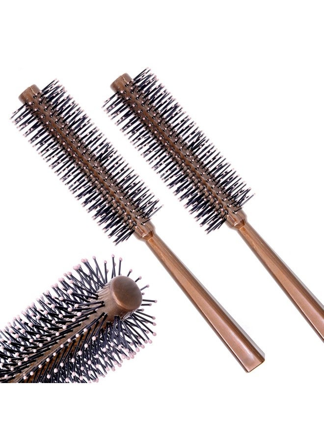 KITCHFREND Brown Round Hair Brush and Hair Roller Comb for Men - Premium Styling Tool for Gentle Hair Care and Effective Detangling - Ideal for All Hair Types, Enhancing Volume and Texture pack of -2 - Image 1