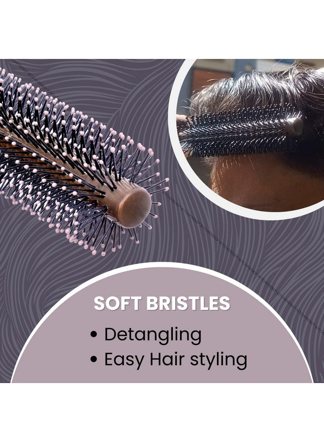 KITCHFREND Brown Round Hair Brush and Hair Roller Comb for Men - Premium Styling Tool for Gentle Hair Care and Effective Detangling - Ideal for All Hair Types, Enhancing Volume and Texture pack of -2 - Image 3