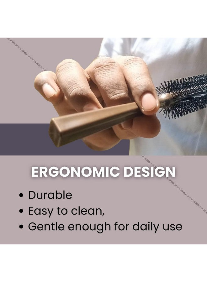 KITCHFREND Brown Round Hair Brush and Hair Roller Comb for Men - Premium Styling Tool for Gentle Hair Care and Effective Detangling - Ideal for All Hair Types, Enhancing Volume and Texture pack of -2 - Image 4