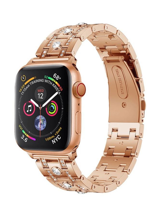 Voberry Replacement Band Wrist Strap For Apple Watch Series 44mm Rose Gold - Image 2