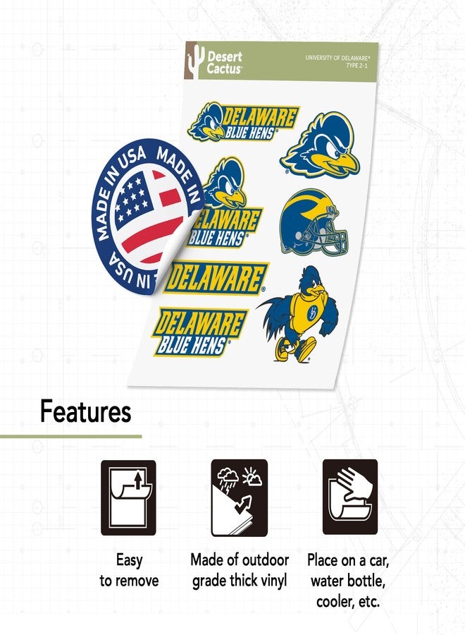Desert Cactus University of Delaware Sticker Fightin Blue Hens UD Vinyl Decals Laptop Water Bottle Car Scrapbook Sheet T2 (Type 2) - Image 4