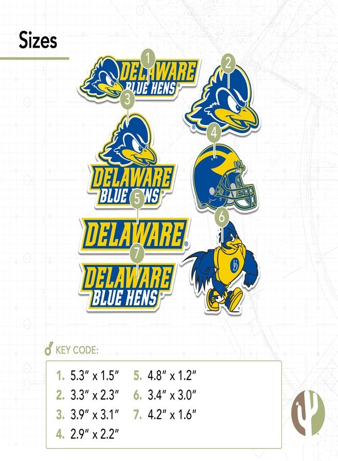 Desert Cactus University of Delaware Sticker Fightin Blue Hens UD Vinyl Decals Laptop Water Bottle Car Scrapbook Sheet T2 (Type 2) - Image 3