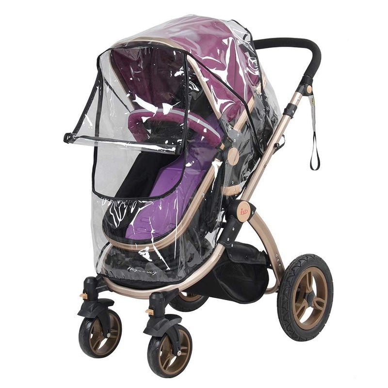 Agatige Baby Stroller Rain Cover, Waterproof Dust Wind Shield Zipper Window Design Universal Pram Accessory - Image 1