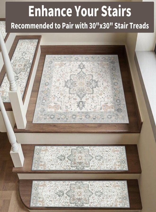 sarben Non Slip Stair Treads for Wooden Steps 7PCS - 8"x30" Indoor Safety Carpet, Edging Mats with TPE Adhesive Backing, Pet and Elderly Friendly Stair Rugs (Taupe) - Image 3