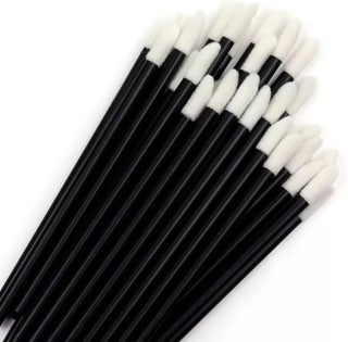 BOULTON Lip Brushes 100pcs Disposable Lip Wands Disposable Lip Brushes Lipstick Applicator Wand Tool for Lips Eyes Concealer Makeup Beauty Toolkit Lip Brush Disposables Lip Gloss Brush Black