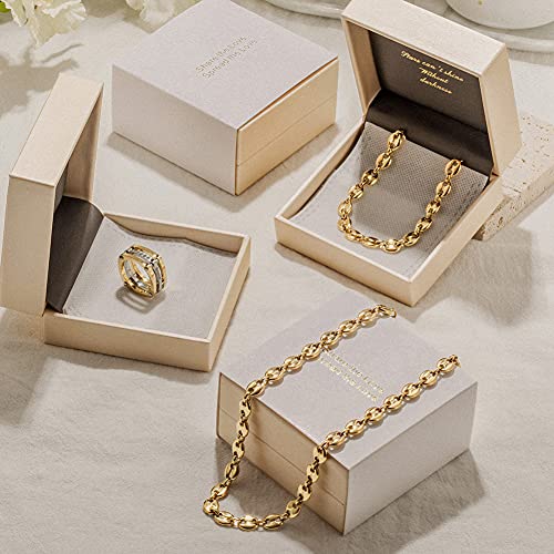 CIUNOFOR 14K Gold Coffee Bean Chain Necklace for Women and Men, Square Toggle Clasp Charm Statement Jewelry, Hip-Hop CD Style Gold Link Chain Gift for Anniversary or Couples - Image 5