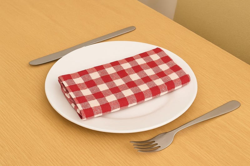 Switchon 100% Cotton Napkins Cum Mini Towels – Pack of 6 | Soft & Durable Multi-Purpose Cloth for Kitchen, Dining Table, Hotels, Cafés & Restaurants | Reusable, Absorbent & Eco-Friendly Fabric - Image 3
