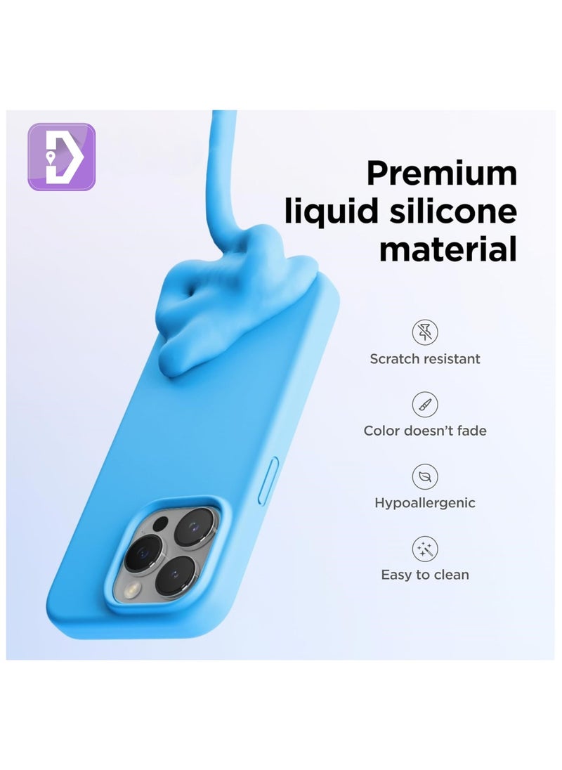 Delivus - Iphone Silicone Case - Silky Soft Touch with Grade Drop Protection - Anti-Scratch Microfiber Lining - Shockproof Protective Phone Case Slim Thin Cover (Iphone 15 Pro, Blue) - Image 1
