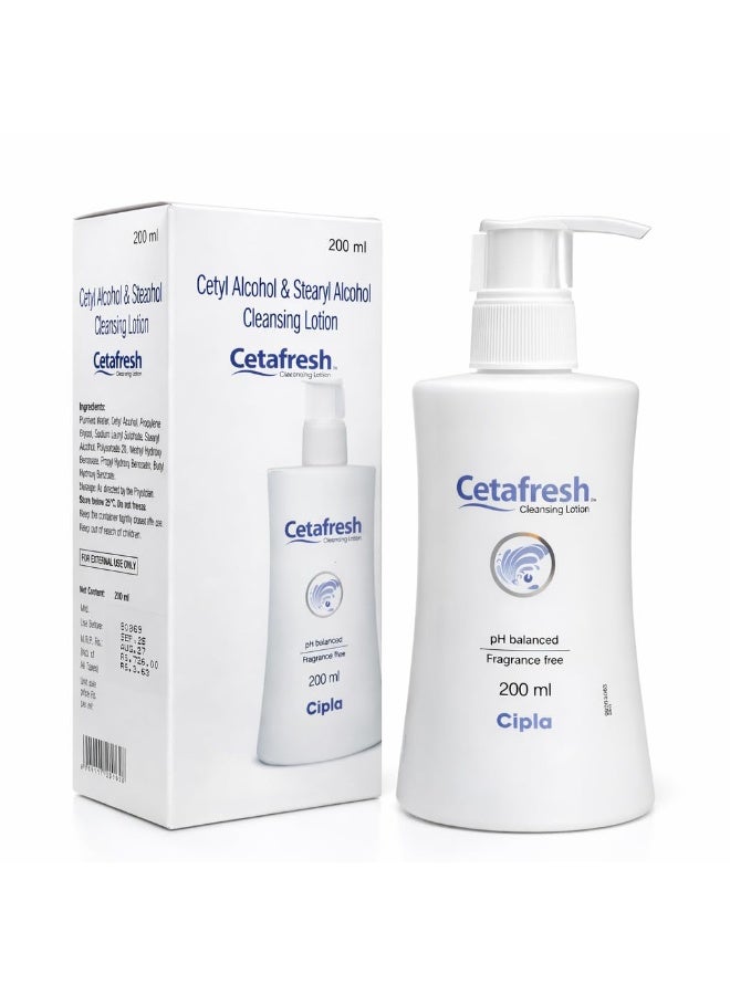 Cipla Cetafresh Cleansing Lotion, pH Balanced, Fragrance Free, 200ml - Image 2