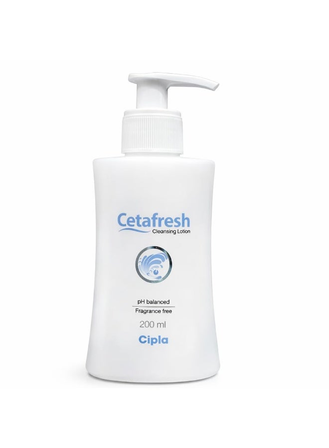 Cipla Cetafresh Cleansing Lotion, pH Balanced, Fragrance Free, 200ml - Image 1