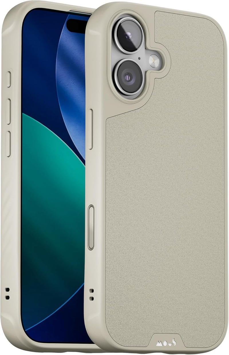 Mous Limitless Case for iPhone 17 6.3 Inches, Compatible with MagSafe (Camera Control Cover), Protective Magnetic Case, Shockproof, Full Camera Protection, Scratch-Resistant Back, Stone - Image 1
