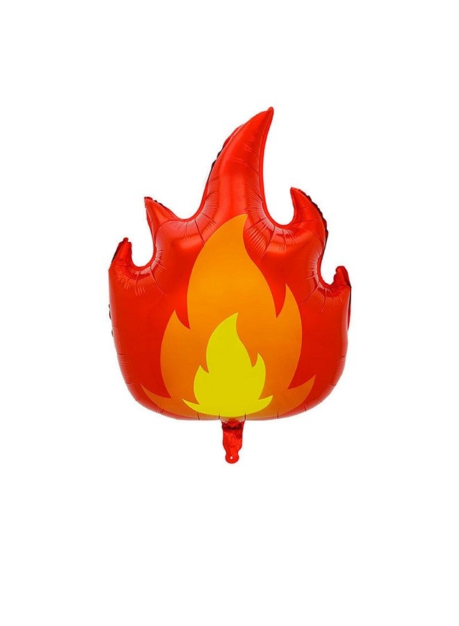 DYT 8PCS 32 Inch Fire Balloons Large Flame Balloons Aluminum Foil With Red Gold Star Mylar balloons Fire Decorations Curve Foil Firefighter Party Favors Fireman Theme Party - Image 4
