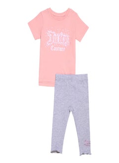 Juicy Couture Toddler Faux Sequin T Shirt and Leggings Set Pink