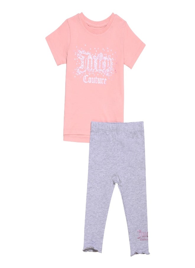 Juicy Couture - Juicy Couture Toddler Faux Sequin T Shirt and Leggings Set Pink - Image 1