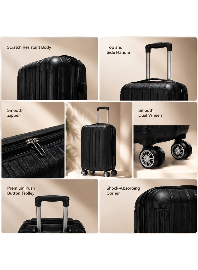 Hard Shell Carry-On Travel Luggage with 360° Spinner Wheels - Lightweight and Durable Trolley Bag for Cabin and Short Trips - Image 2
