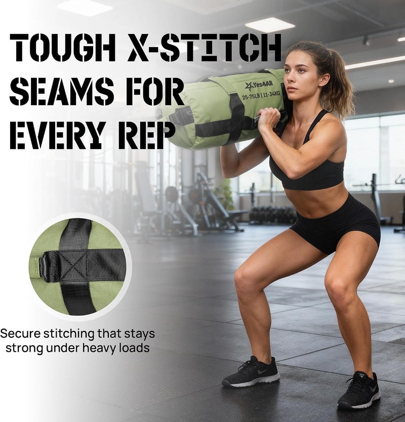 Yes4All Adjustable Sandbag - Heavy Duty Weighted Sandbags for Fitness and Conditioning, 125-200 lbs Capacity - Image 4