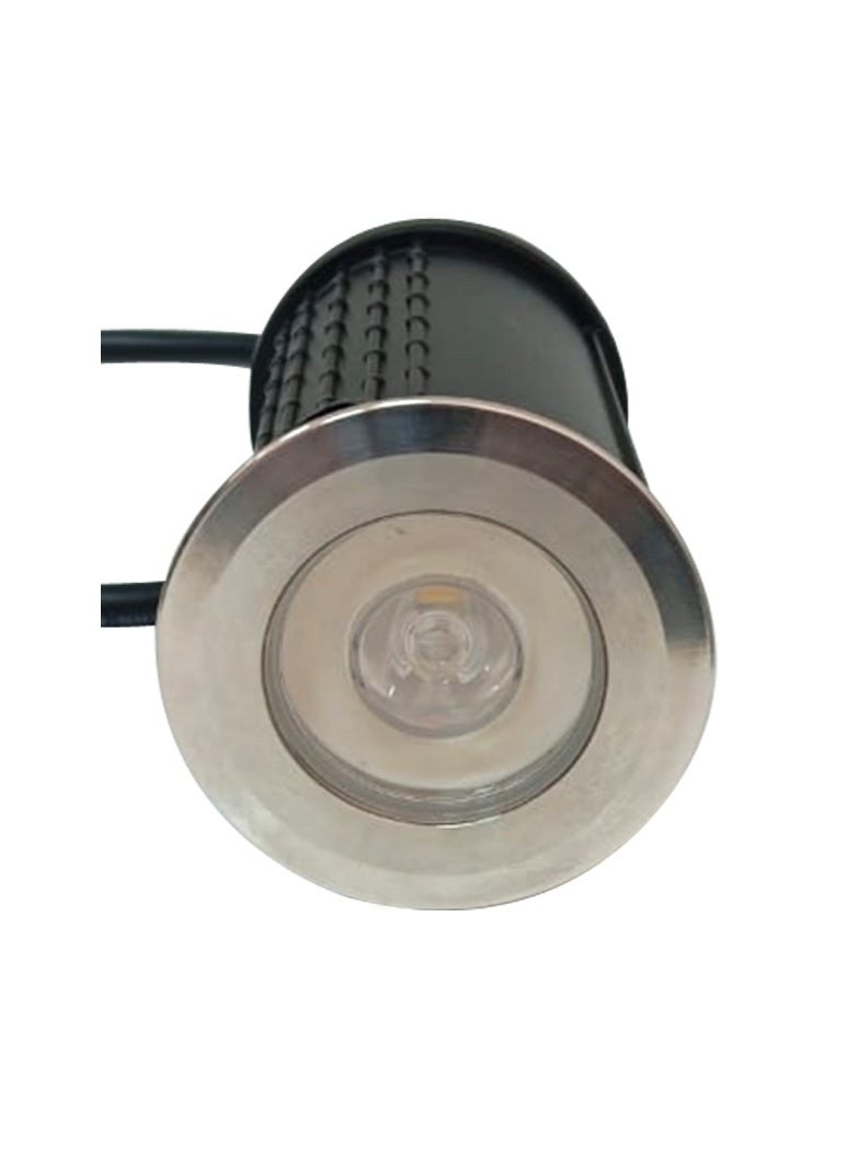 بل مرة مصباح أرضي تحت الماء LED بقوة 3 واط يعمل بجهد 12-24 فولت تيار متردد، أبيض دافئ. - Image 1