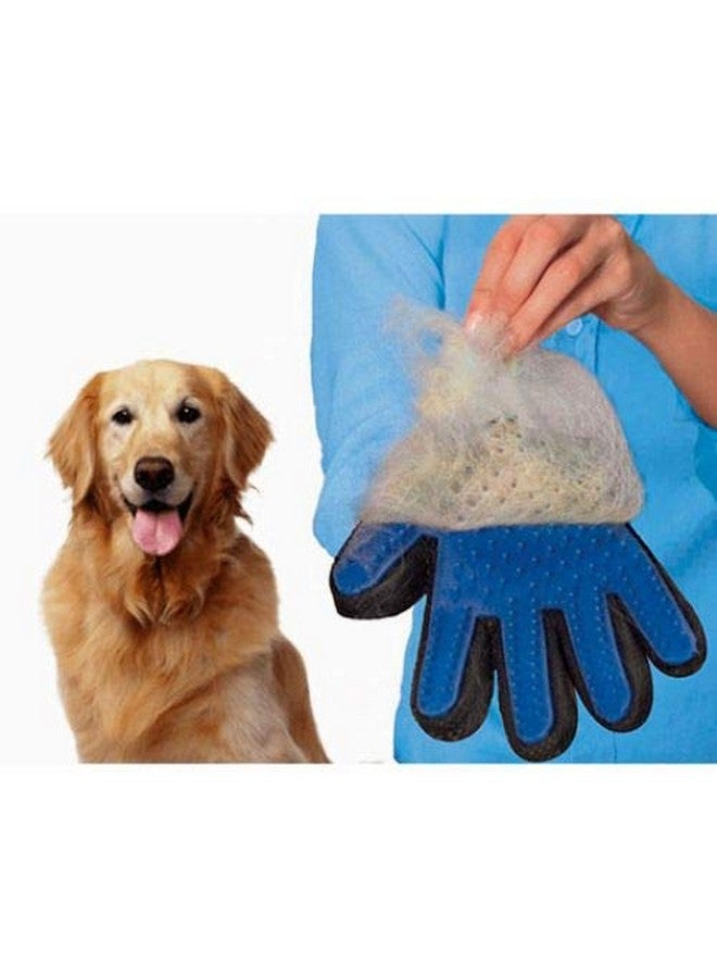 Generic Pet Hair Remover Glove - Gentle Pet Grooming Glove Brush - Deshedding Glove - Massage Mitt with Enhanced Five Finger Design - Perfect for Dogs & Cats with Long & Short Fur - 1 Pack (Right-Hand), Blue  - Image 3