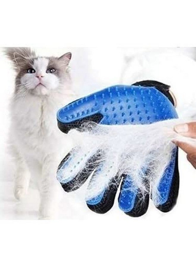 Generic Pet Hair Remover Glove - Gentle Pet Grooming Glove Brush - Deshedding Glove - Massage Mitt with Enhanced Five Finger Design - Perfect for Dogs & Cats with Long & Short Fur - 1 Pack (Right-Hand), Blue  - Image 2