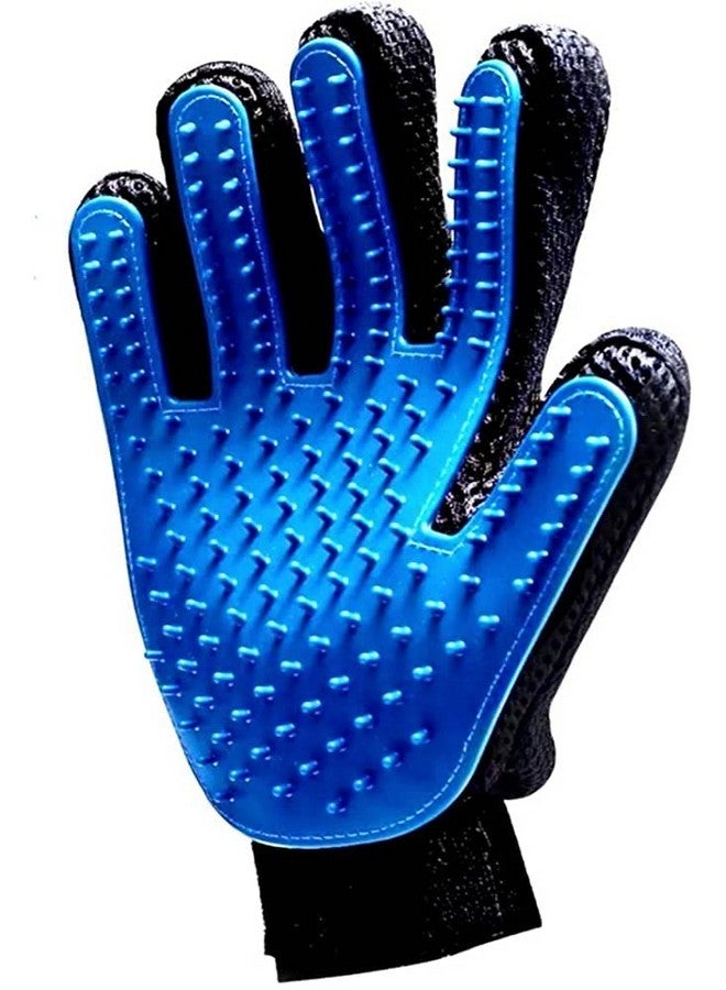 Generic Pet Hair Remover Glove - Gentle Pet Grooming Glove Brush - Deshedding Glove - Massage Mitt with Enhanced Five Finger Design - Perfect for Dogs & Cats with Long & Short Fur - 1 Pack (Right-Hand), Blue  - Image 1