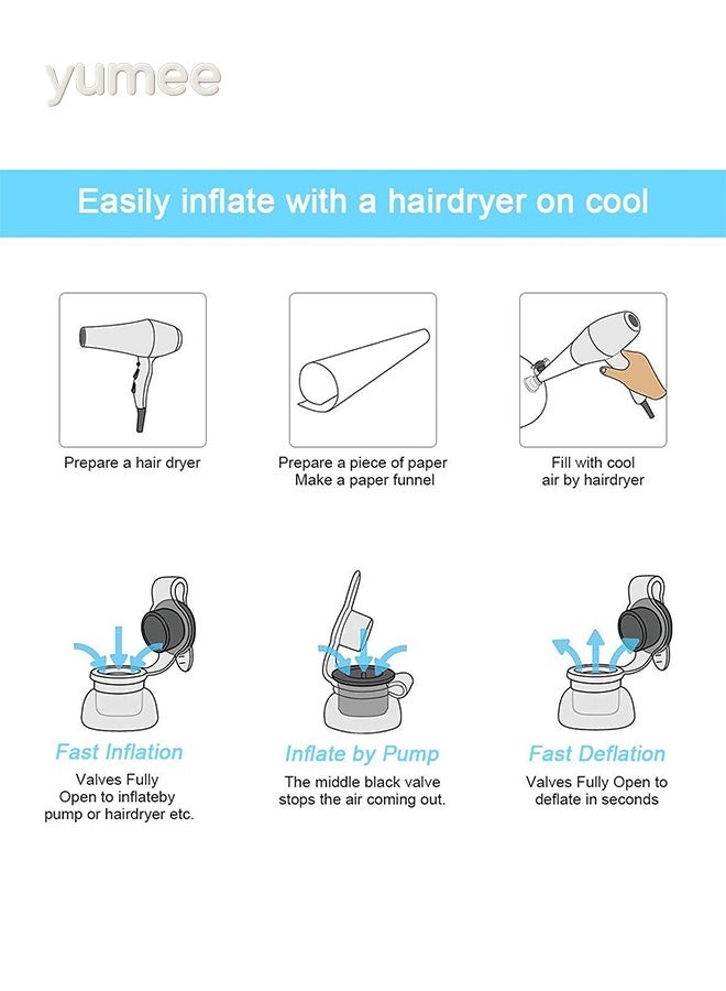 يمي حامل مشروبات قابل للنفخ للمسبح - حامل أكواب عائم مع 4 فتحات للمشروبات، ضروري لحفلات المسبح الصيفية على الشاطئ والسباحة (لعبة مائية ممتعة، مصنوعة من مادة PVC متينة) - Image 5