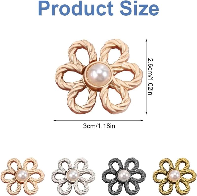 Pant Waist Tightener: No Sewing Adjustable Waist Buckle - Flower-Shaped Concealed Button Clips for Loose Jeans Fix, Everyday Wear - Image 2