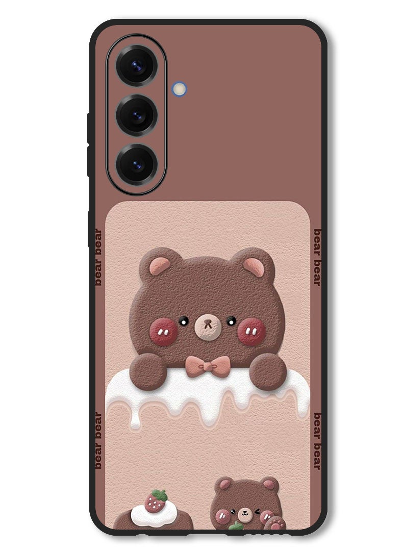Theodor Case Compatible with Samsung Galaxy M56 6.74 Inch Protection Shockproof Bumper Cover Bear Strawberry - Image 1
