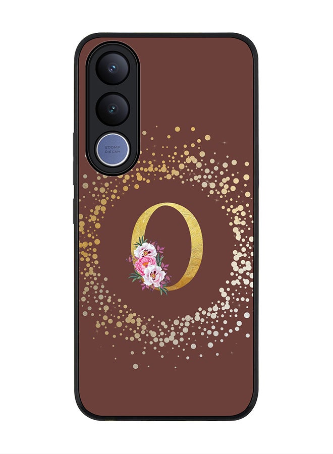Stylizedd For vivo V70 FE Case,Slim fit Camera Protection, Shockproof Thin Phone cover  - Custom Monogram Floral - O  (Brown ) - Image 1