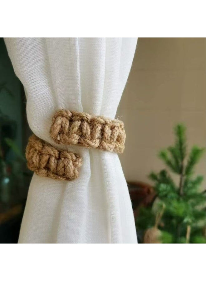 Nordic Bohemian Linen Rope Curtain Tiebacks, Handwoven Cotton Rope with Back Ties, Versatile Fasteners – Bestseller for Cross-Border Sales - Image 1