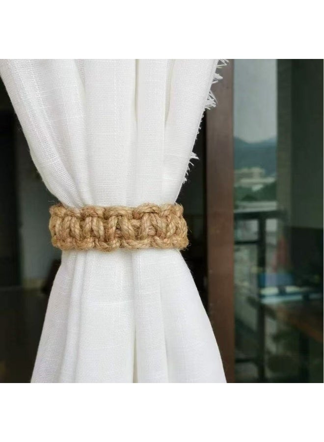 Nordic Bohemian Linen Rope Curtain Tiebacks, Handwoven Cotton Rope with Back Ties, Versatile Fasteners – Bestseller for Cross-Border Sales - Image 2