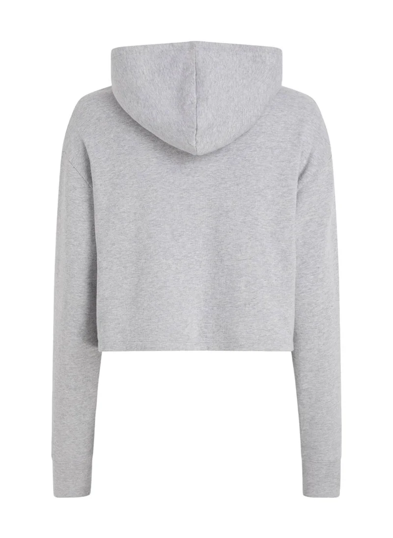 CALVIN KLEIN Women's Lounge Zip Up Hoodie - Modern Terry, Grey - Cotton