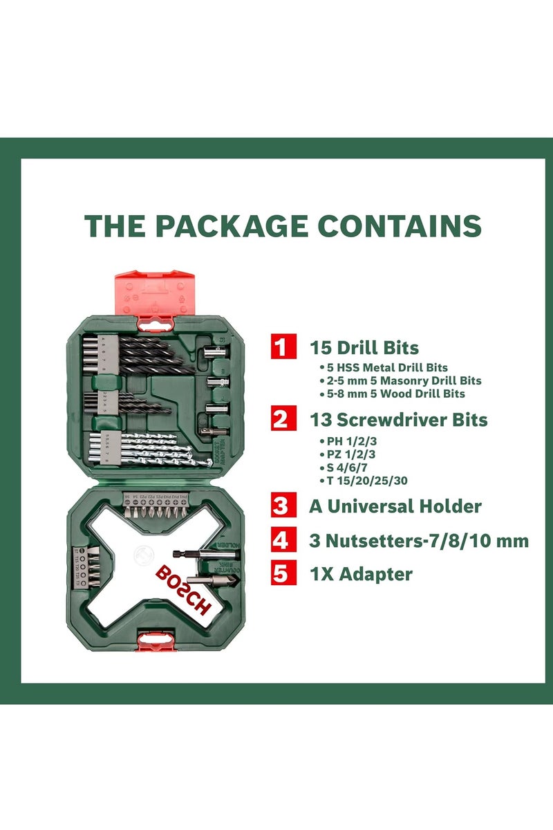 BOSCH 34-Piece X-Line Classic Drill Bit And Screwdriver Bit Set (Wood, Metal, Accessories For Drills) - Image 3