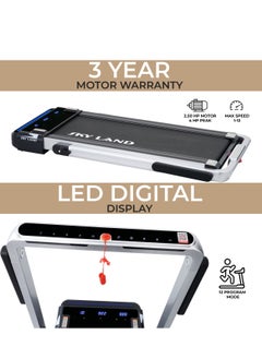 Sky Land 2-in-1 Treadmill & Walking Pad | Foldable Running Machine with 4HP Motor, FS App & 12 Programs, Compact Under-Desk Treadmill for Home & Office – EM-1287-G | جهاز السير المتحرك  - Image 5