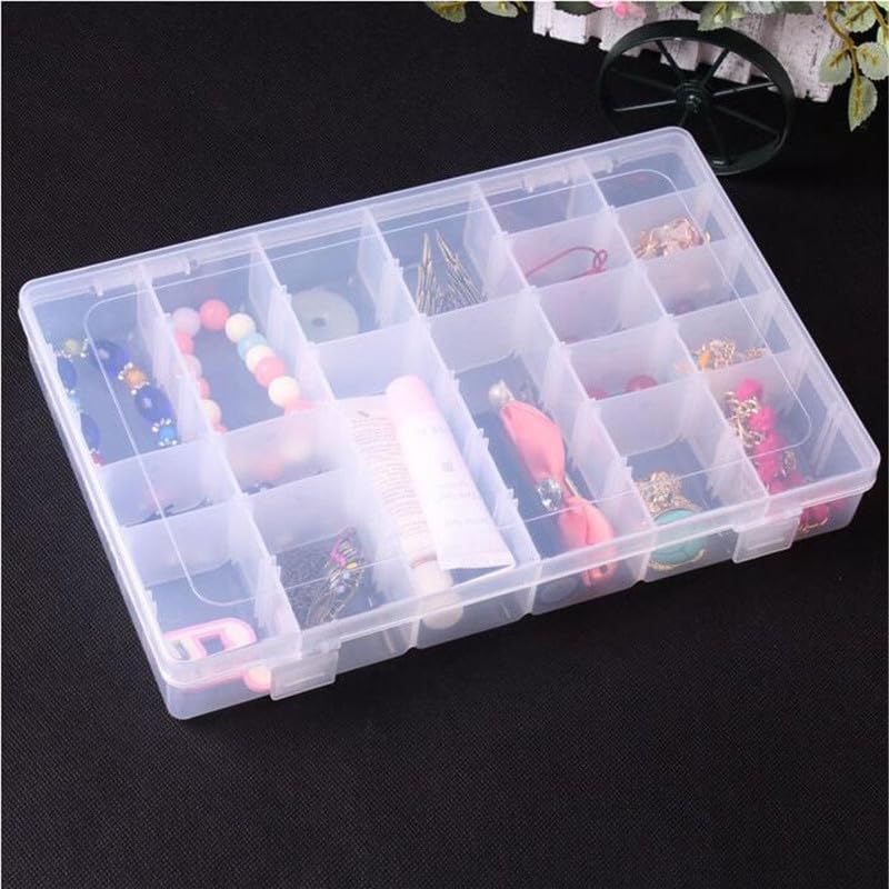 Anshri Jewellery Organisers Plastic 36 Grid Square Portable Transparent Storage Detachable Box Organizer Case for Jewelry Sewing Button Earrings Hair (Transparent) - Image 4