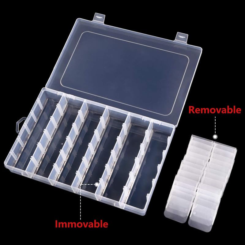 Anshri Jewellery Organisers Plastic 36 Grid Square Portable Transparent Storage Detachable Box Organizer Case for Jewelry Sewing Button Earrings Hair (Transparent) - Image 5
