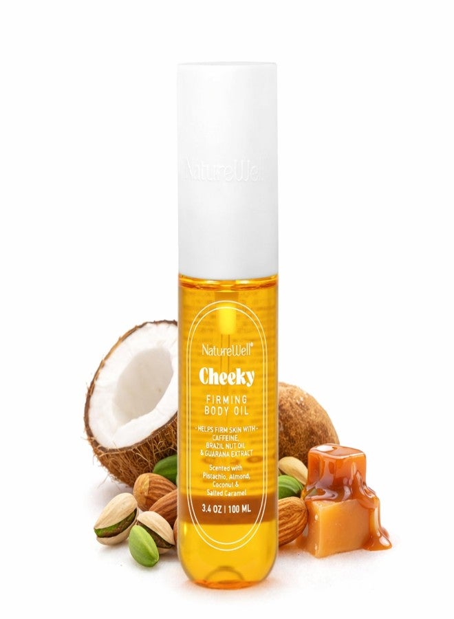 NATURE WELL Cheeky Firming Body Oil, Luxuriously Glowy & Fast-Absorbing Formula Designed to Nourish, Firm, & Visibly Smooth Skin, Scented with Pistachio, Almond, Coconut, & Salted Caramel, 3.4 Oz - Image 1