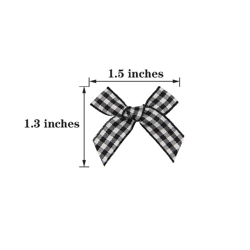 7Rainbows 50pcs Boutique Mini Pink Gingham Ribbon Bows Appliques DIY Craft for Sewing Scrapbooking Wedding and Gift - Image 3