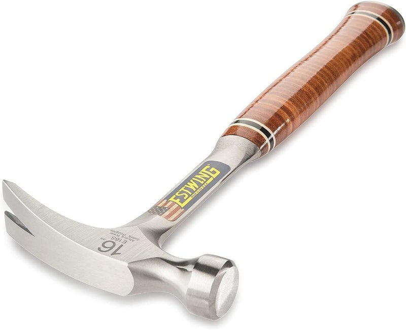 Estwing Hammer - 16 oz Straight Rip Claw with Smooth Face & Genuine Leather Grip - E16S - Image 2