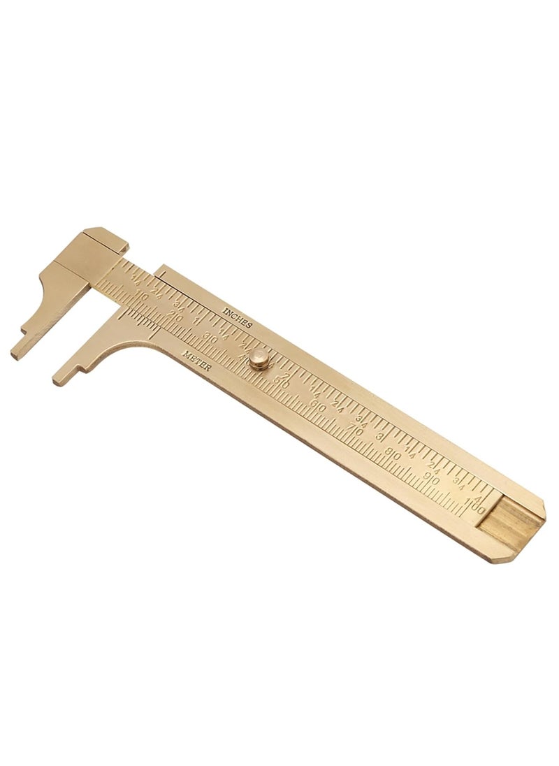 Jadeshay Jadeshay Calipers Measuring Tool Vintage Style Brass Vernier Caliper Ruler Dual Scales MMInch Lightweight Portable High Precision Measurement Tool 100mm4 inch  - Image 1