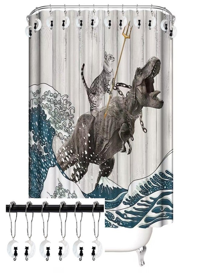 Daxingbu Black Cat Shower Curtain Hooks with Moon Bathroom Decoration,12 Pcs Rust Proof Metal Cute Funny Cat Shower Curtain Rings for Halloween Gothic Themed Decor - Image 4