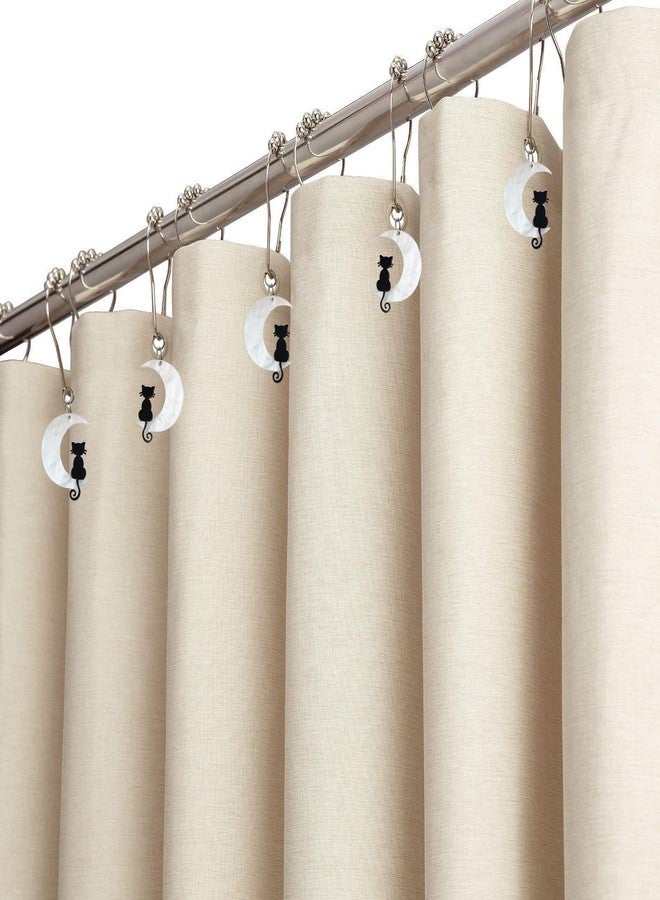 Daxingbu Black Cat Shower Curtain Hooks with Moon Bathroom Decoration,12 Pcs Rust Proof Metal Cute Funny Cat Shower Curtain Rings for Halloween Gothic Themed Decor - Image 5
