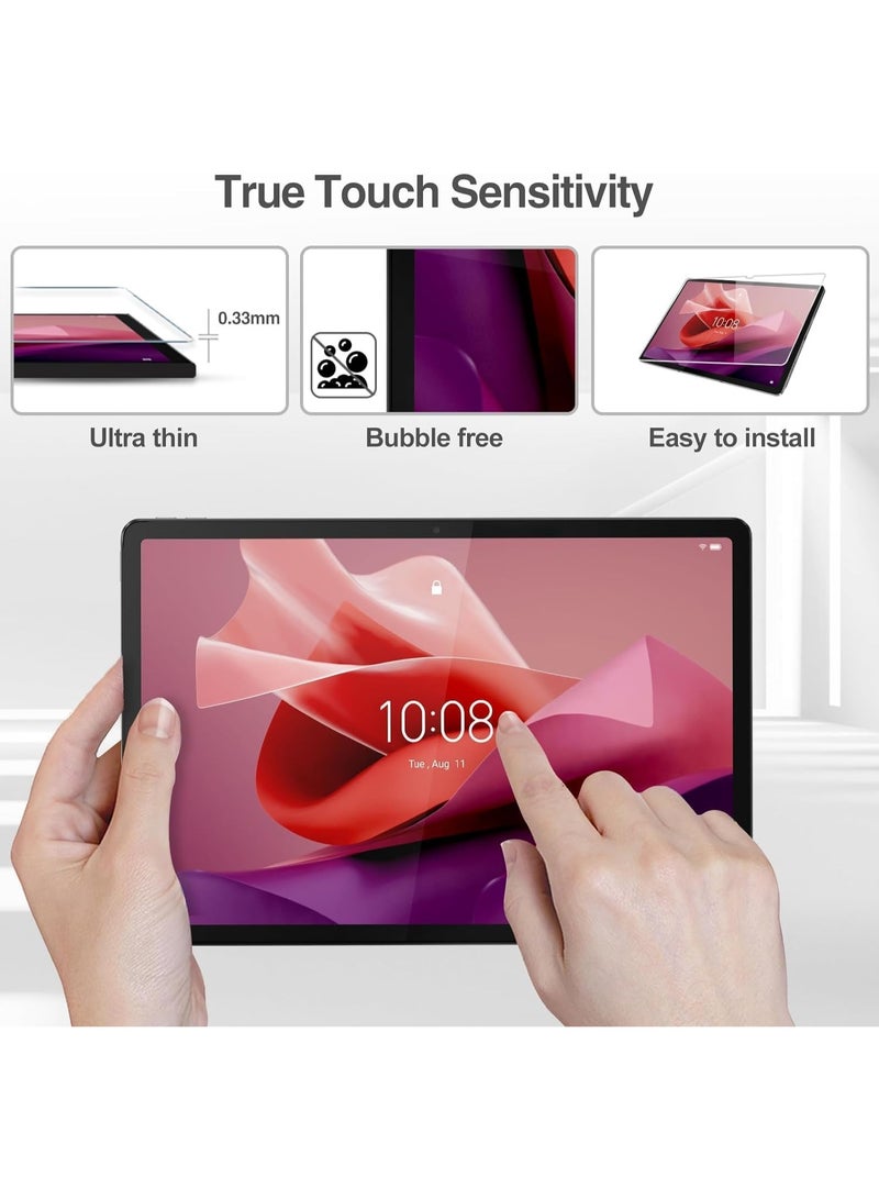 واقي شاشة لجهاز لينوفو تاب P12 مقاس 12.7 بوصة 2023 TB-370FU، غشاء زجاجي مقوى 9H، واقي شاشة شفاف عالي الدقة - Image 2