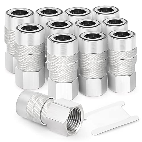 GASHER 12PCS 1/4-Inch Female Industrial Coupler,1/4 Basic Flow Quick Connect Air Coupler - Image 1