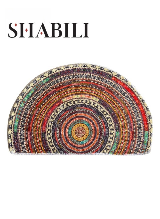 SHABILI Semi-circular Welcome Mats for Front Door 50cm*75 cm，Durable Non Slip Backing Floor Mat， Ultra Absorb Mud Easy Clean Entry Door mat for Indoor High Traffic Areas Outdoor Entryway Rug  - Image 1